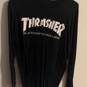 Thrasher Black Long Sleeve with White Logo